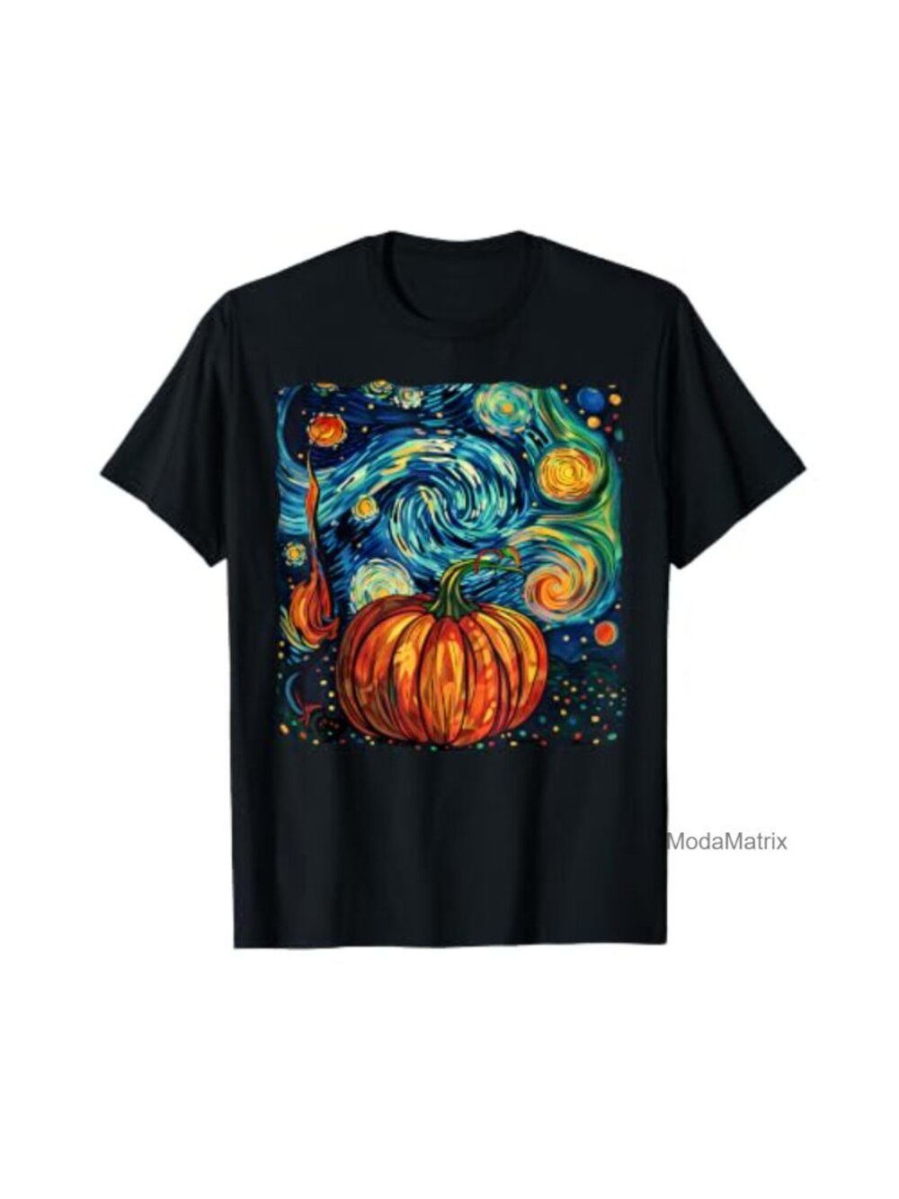 Halloween Pumpkin Starry Night Van Gogh T-Shirt Fall Tee